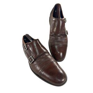 Cole Haan Mens Size 8 M Brown Leather Double Monk Strap Dress Shoes